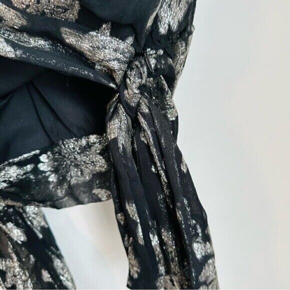 Karina Grimaldi Daniela Jaquard Print-Black Flower Metal Size Small NWT - Picture 12 of 12